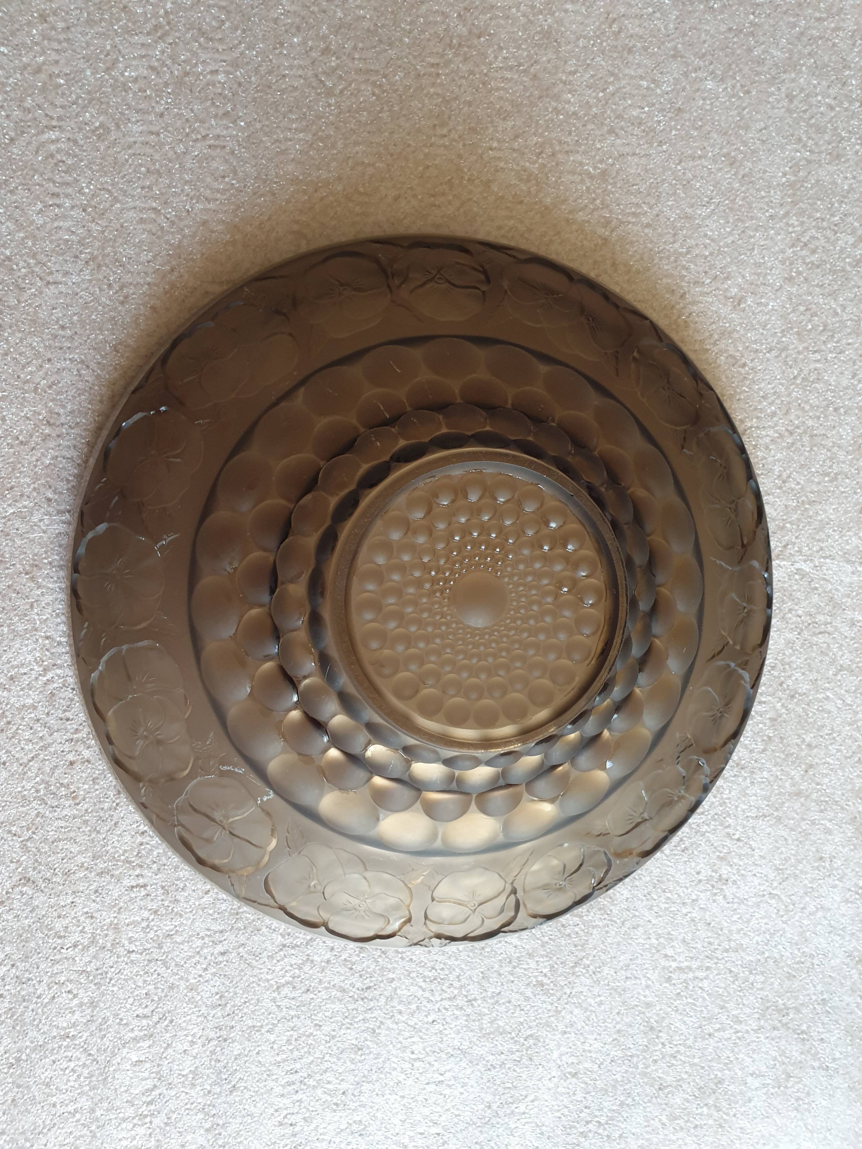 Art Deco fruit bowl circa 1930 in brown smoked glass