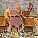Set of 6 mismatched Baumann style bistro chairs from the 1970s