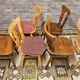 Set of 6 mismatched Baumann style bistro chairs from the 1970s