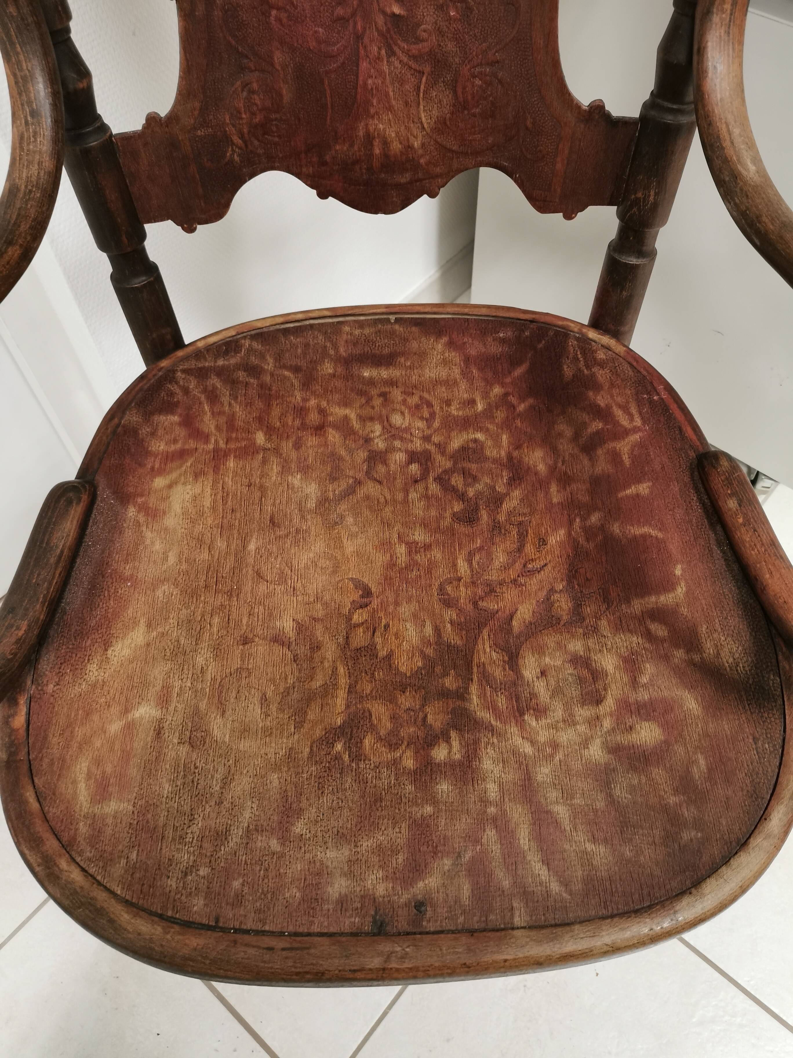 Old fischel armchair, bentwood chair