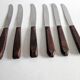 Set of 6 table knives Red Bakelite handle Art Deco period 1930 Stainless steel blade