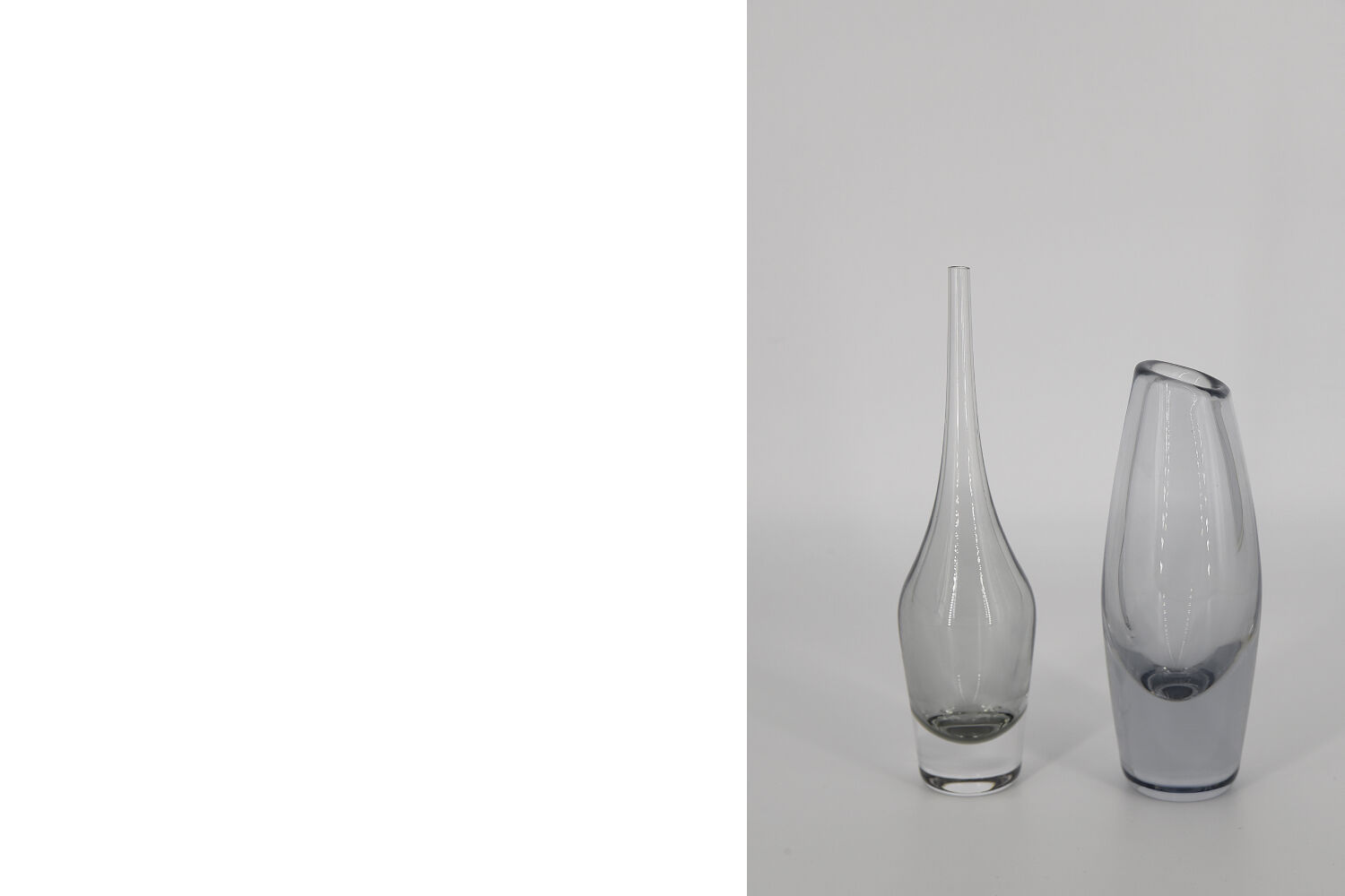 Scandinavian Glass Vase with Slim Neck, 1960s