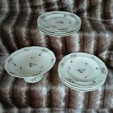 Service of 8 plates + 1 compote dish Limoges France