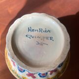 Henriot-Quimper faience sugar bowl in excellent condition.