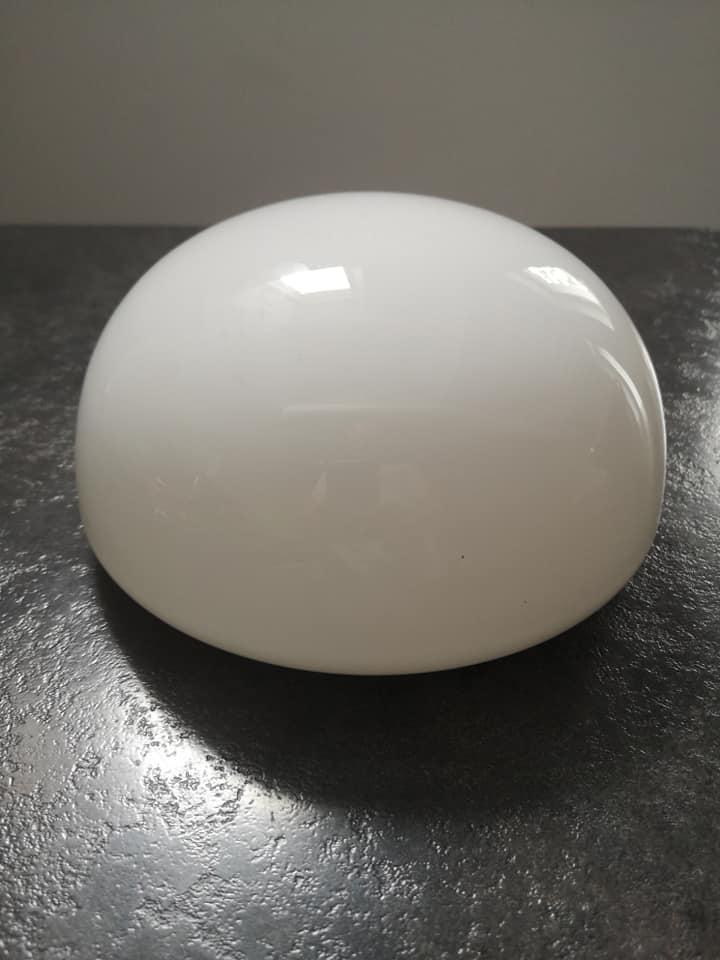 Lampshade old ceiling lamp half globe ball opaline white industrial vintage TBE Ø 20.5 cm