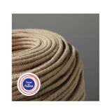 Ribbed globe pendant light, 2 m fabric cable