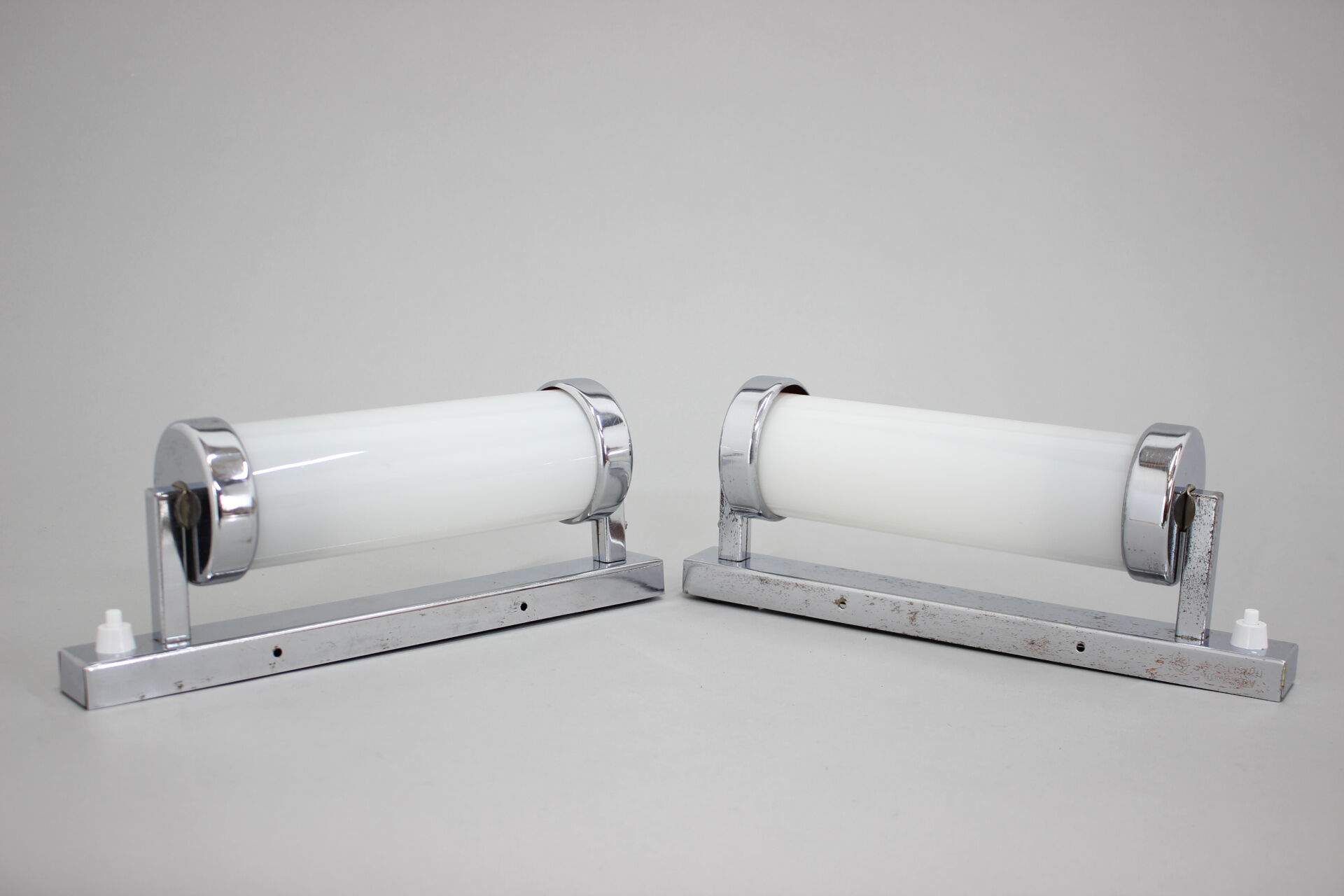 Set of Two Bauhaus Wall Lamps, Czechoslovakia, 1930s