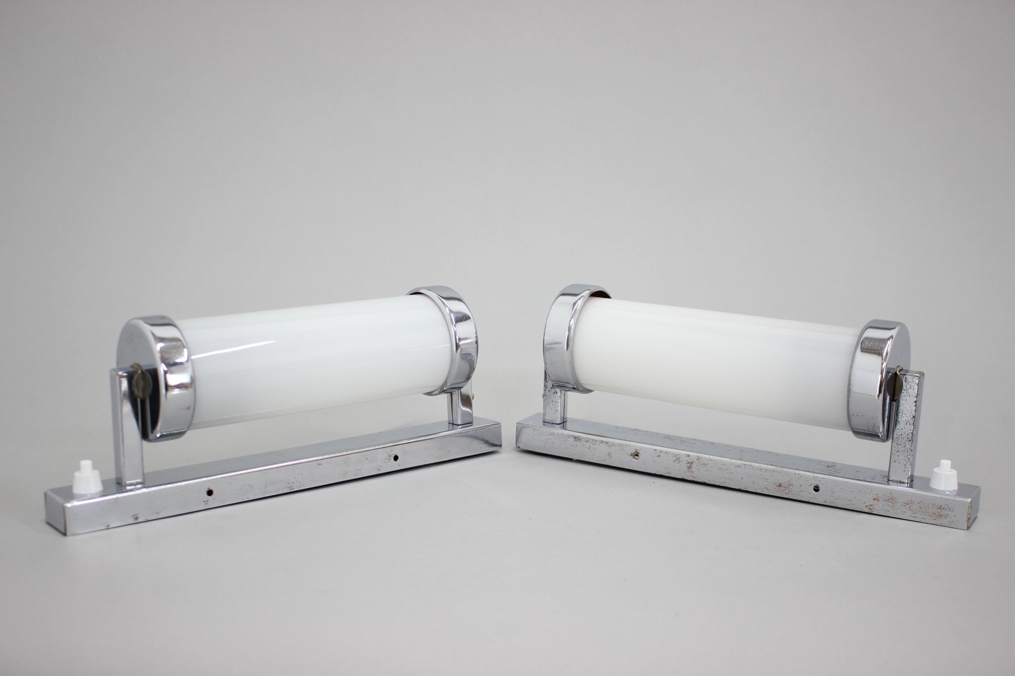 Set of Two Bauhaus Wall Lamps, Czechoslovakia, 1930s