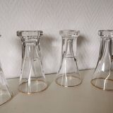 gold and transparent bistro glasses with thick bottom