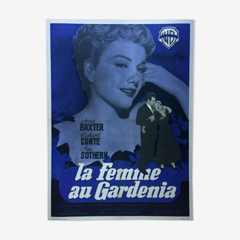 Affiche cinéma "La Femme au gardénia" Anne Baxter, 1953