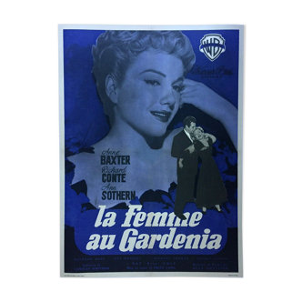 Affiche cinéma "La Femme au gardénia" Anne Baxter, 1953