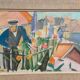 Swedish Original Oil on Canvas – "Figure Near a Flower Fence" by Carl Gunne – Signed – Vintage and Framed – 69.5 × 48 cm (27.4" × 18.9")