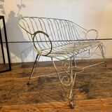 Old wrought iron garden bench