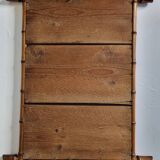 Large turned wooden bamboo mirror, 55 x 78 cm, circa 1900