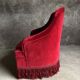 Red velvet toad armchair