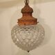 Lustre baroque ancien verre moulé forme fraise