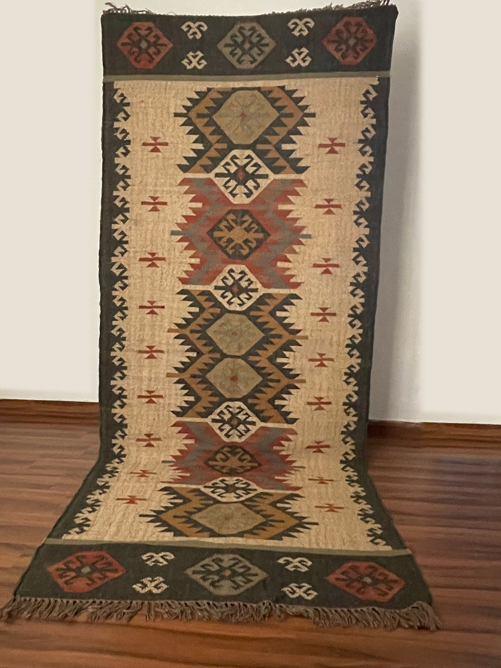 4x10 jute handwoven kilim runner rug, 120 x 300 cm handmade, kelim, carpet, indian.