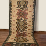 4x10 jute handwoven kilim runner rug, 120 x 300 cm handmade, kelim, carpet, indian.