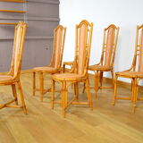 6 bamboo chairs & fabrics 1970-1980