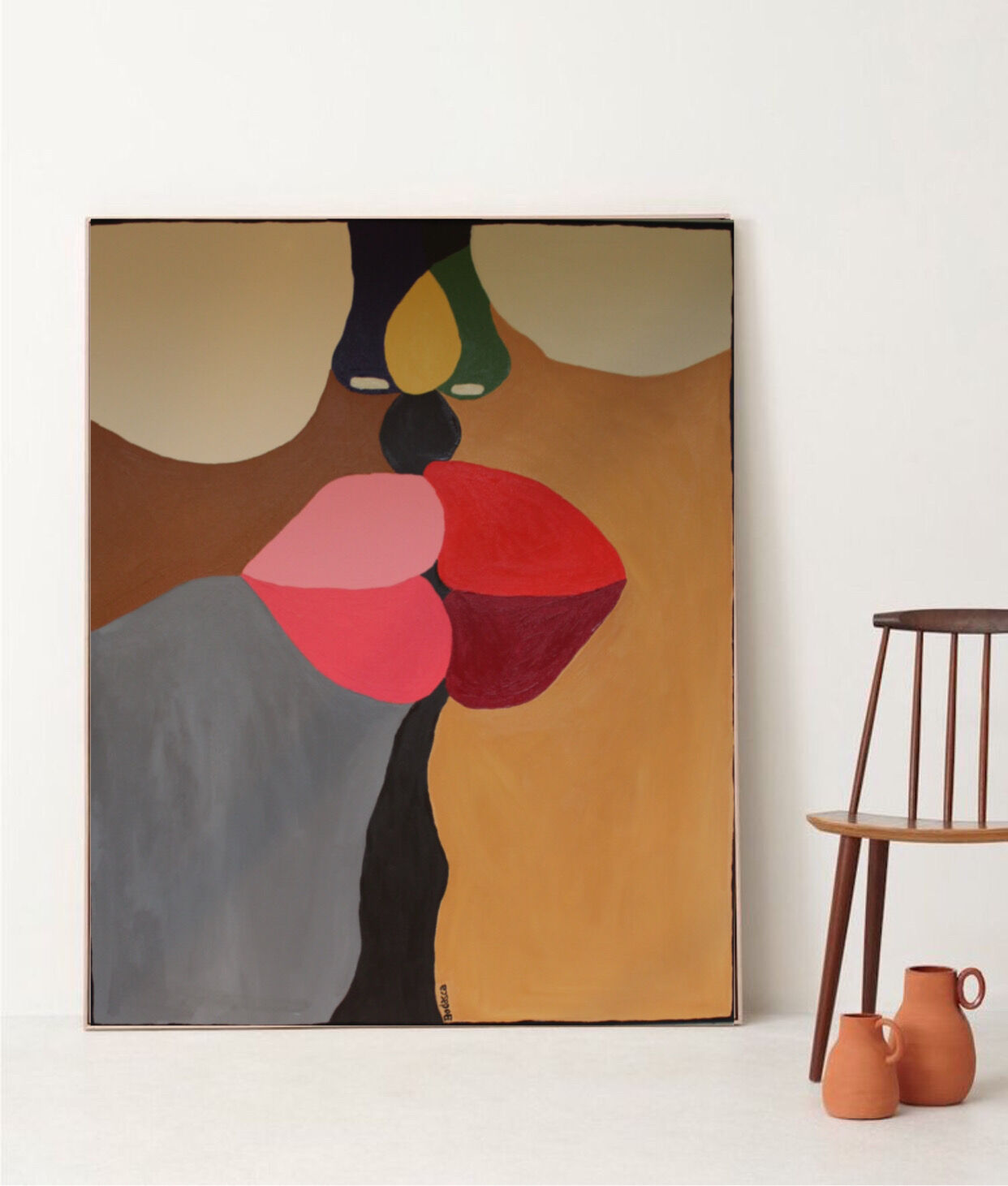 Colorful acrylic canvas 73x60 cm "The last of the kisses"