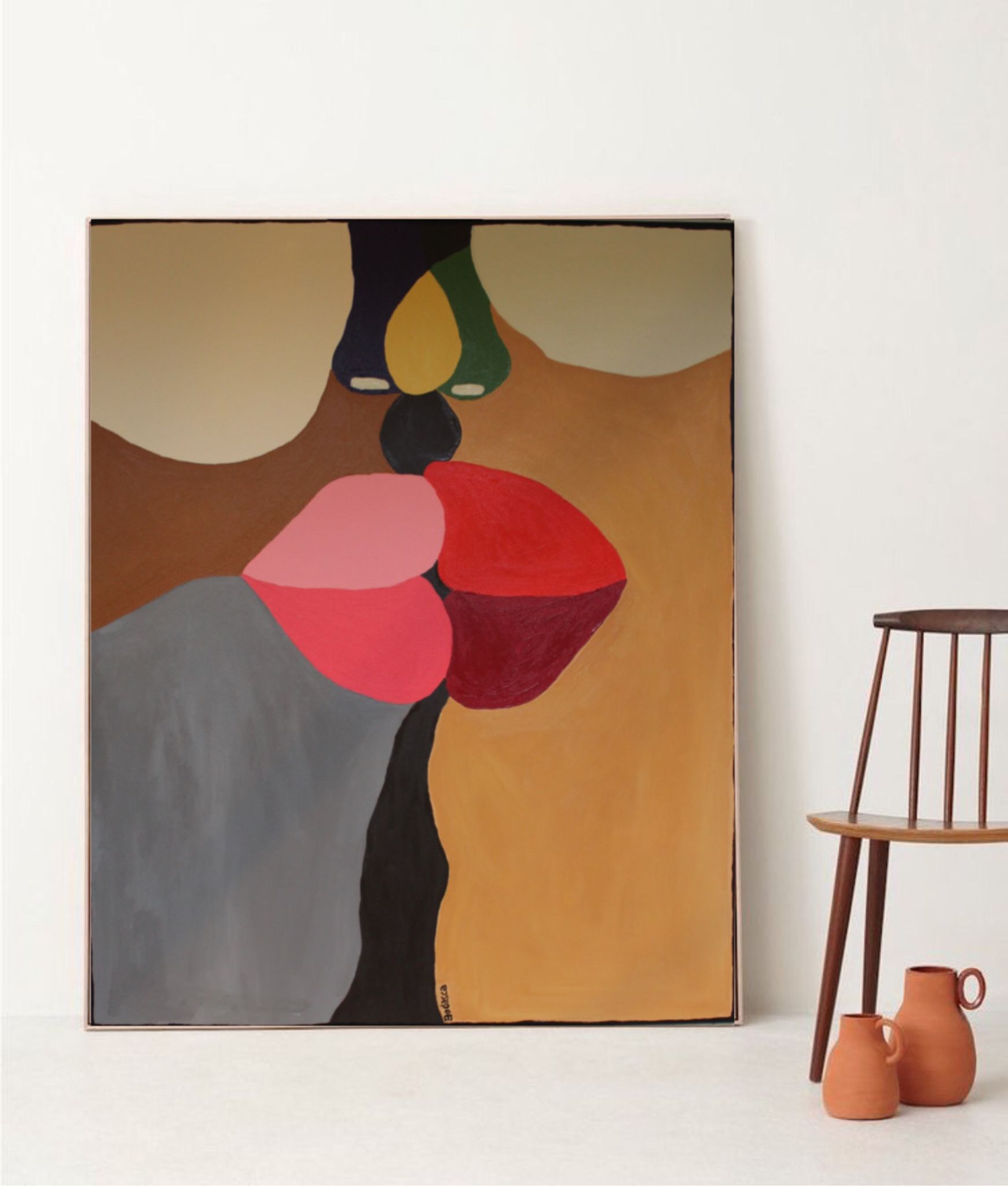 Colorful acrylic canvas 73x60 cm "The last of the kisses"