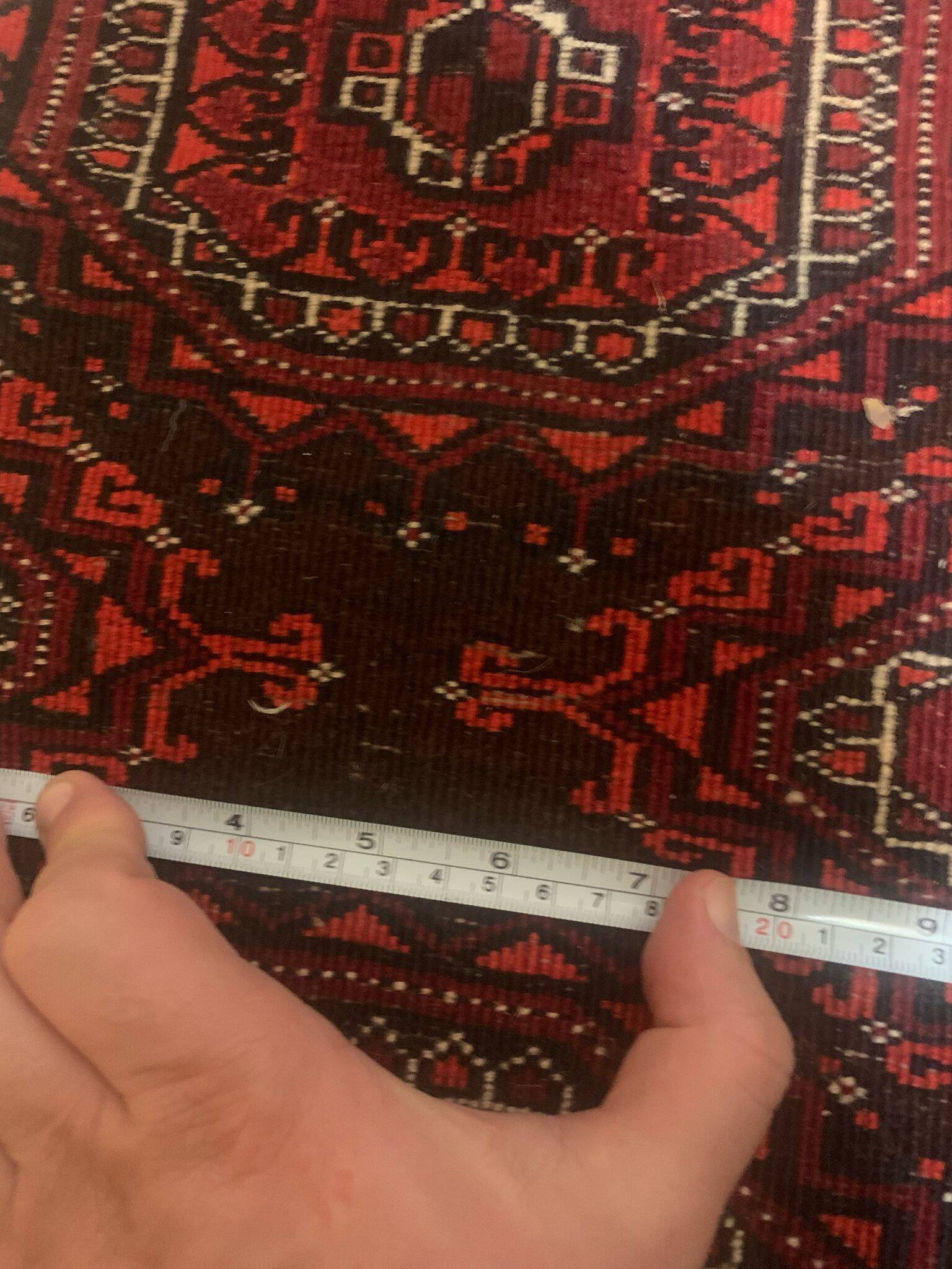 Vintage Uzbek Handmade Bukhara Rug, 4.5' x 5.10' (137cm x 181cm), 1960s