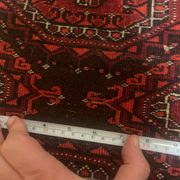 Vintage Uzbek Handmade Bukhara Rug, 4.5' x 5.10' (137cm x 181cm), 1960s