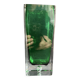 Vase rectangulaire en verre sommerso vert