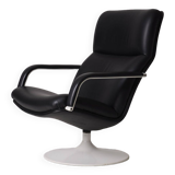 Geoffrey Harcourt black leather armchair