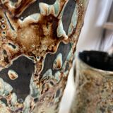 Fat lava ceramic vase and pitcher