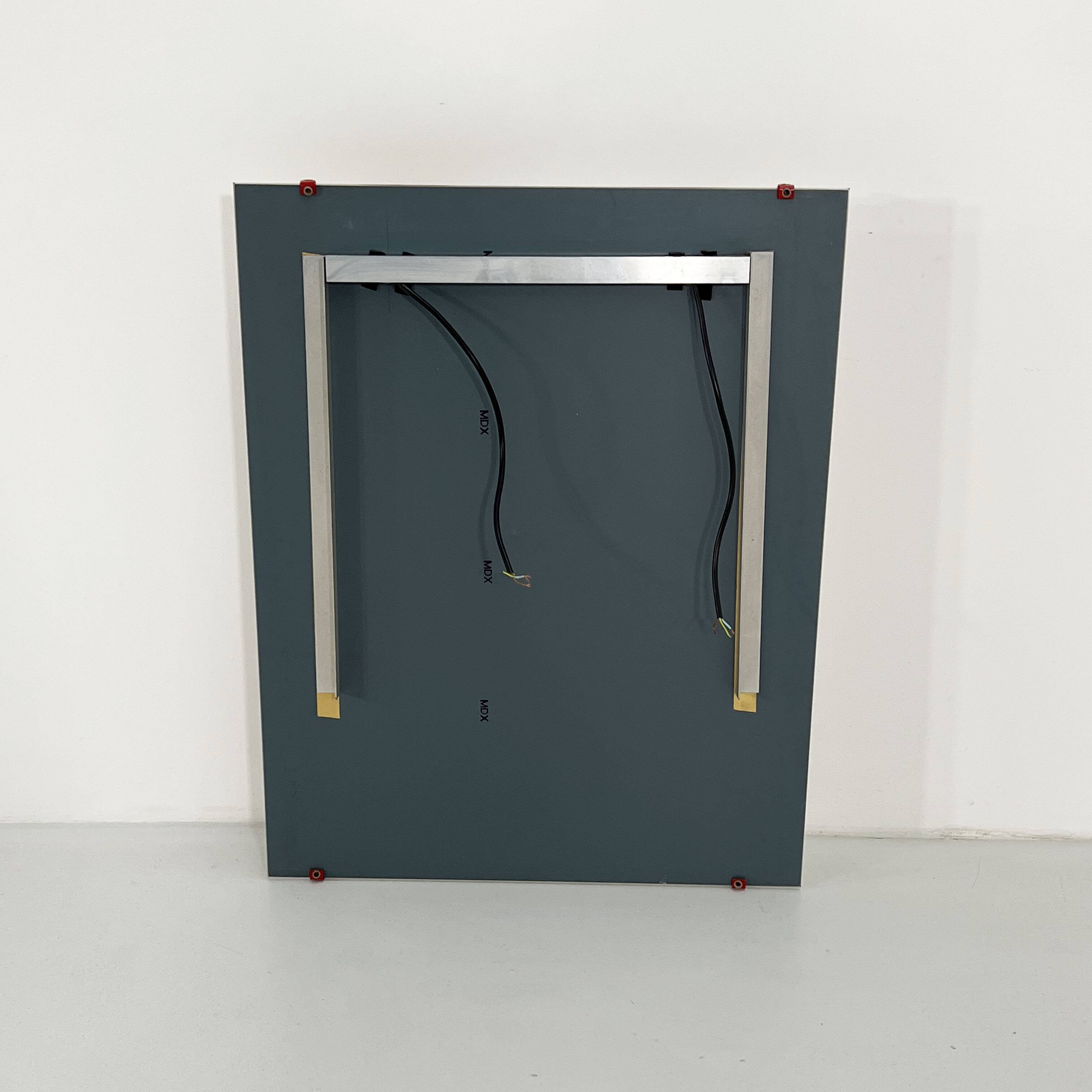 Mirror with adjustable red integrated bulbs, 1970