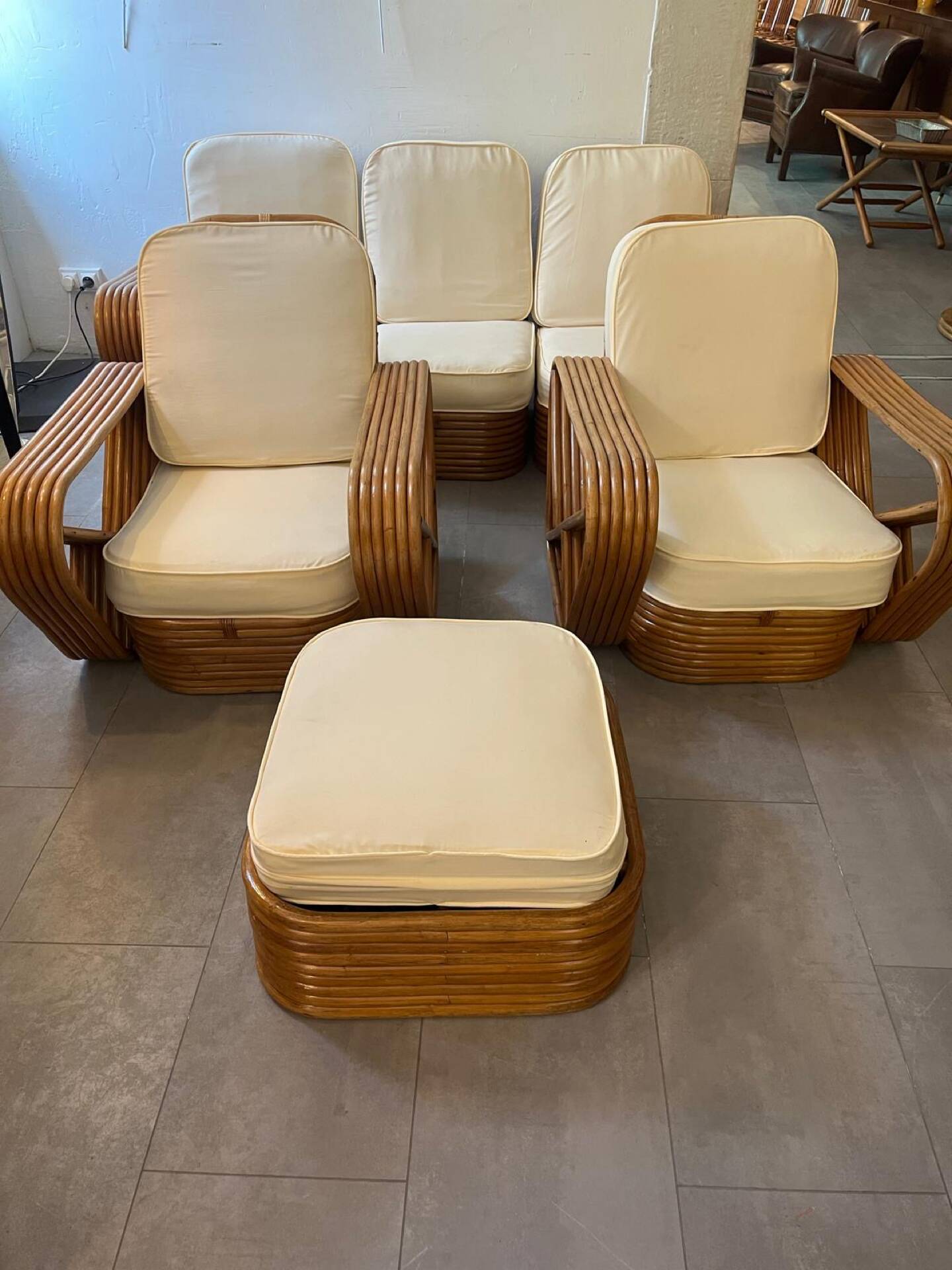 Rattan lounge by Paul Frankl