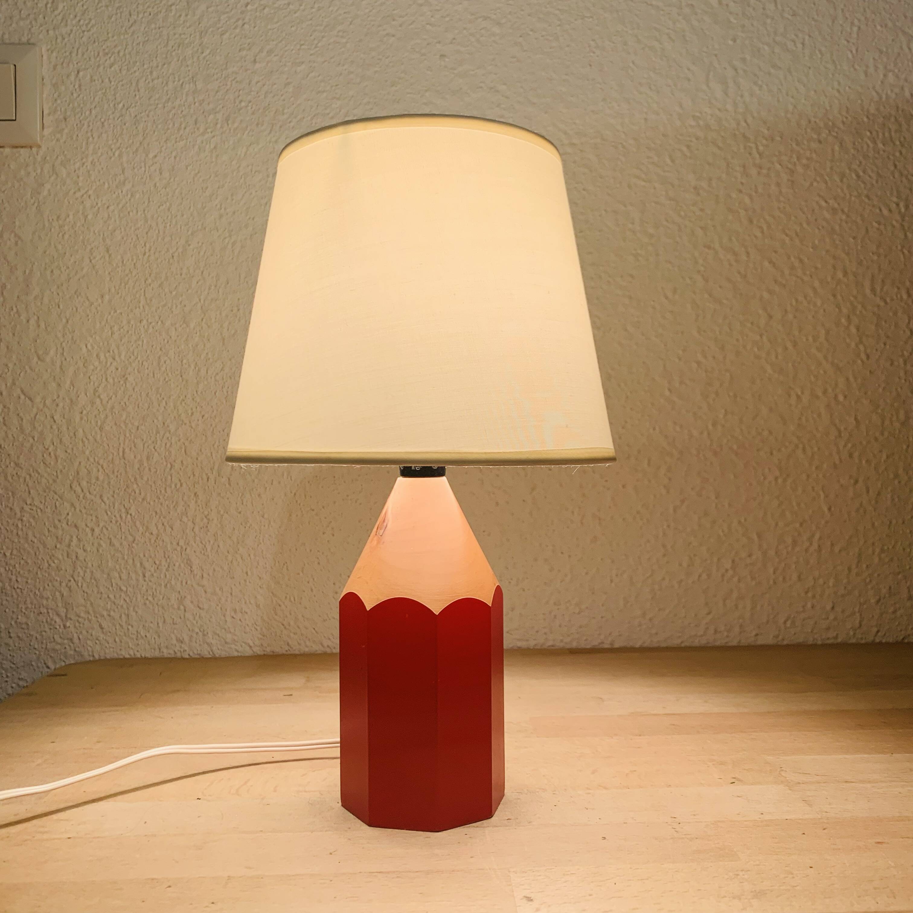 Pierre Sala pencil lamp for children, red wood