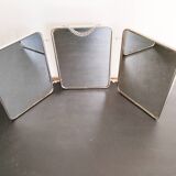 Triptych barber mirror, with chain