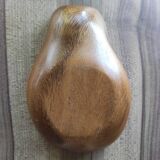 Vintage cup / storage compartment in wood and mother-of-pearl, pear-shaped
