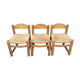 Straw seated wooden chairs