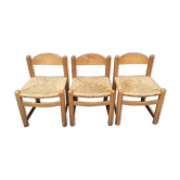 Straw seated wooden chairs