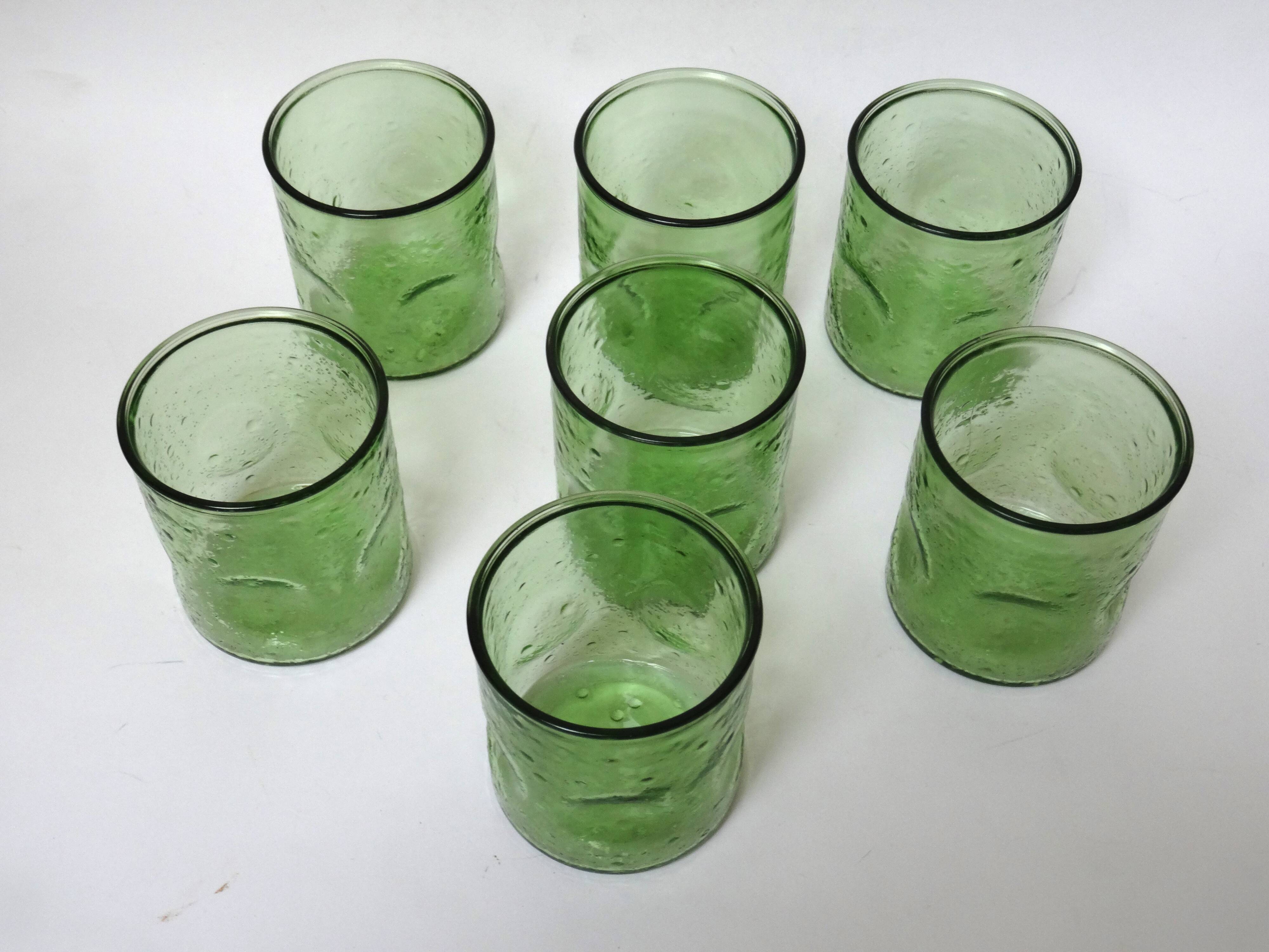 7 vintage water glasses