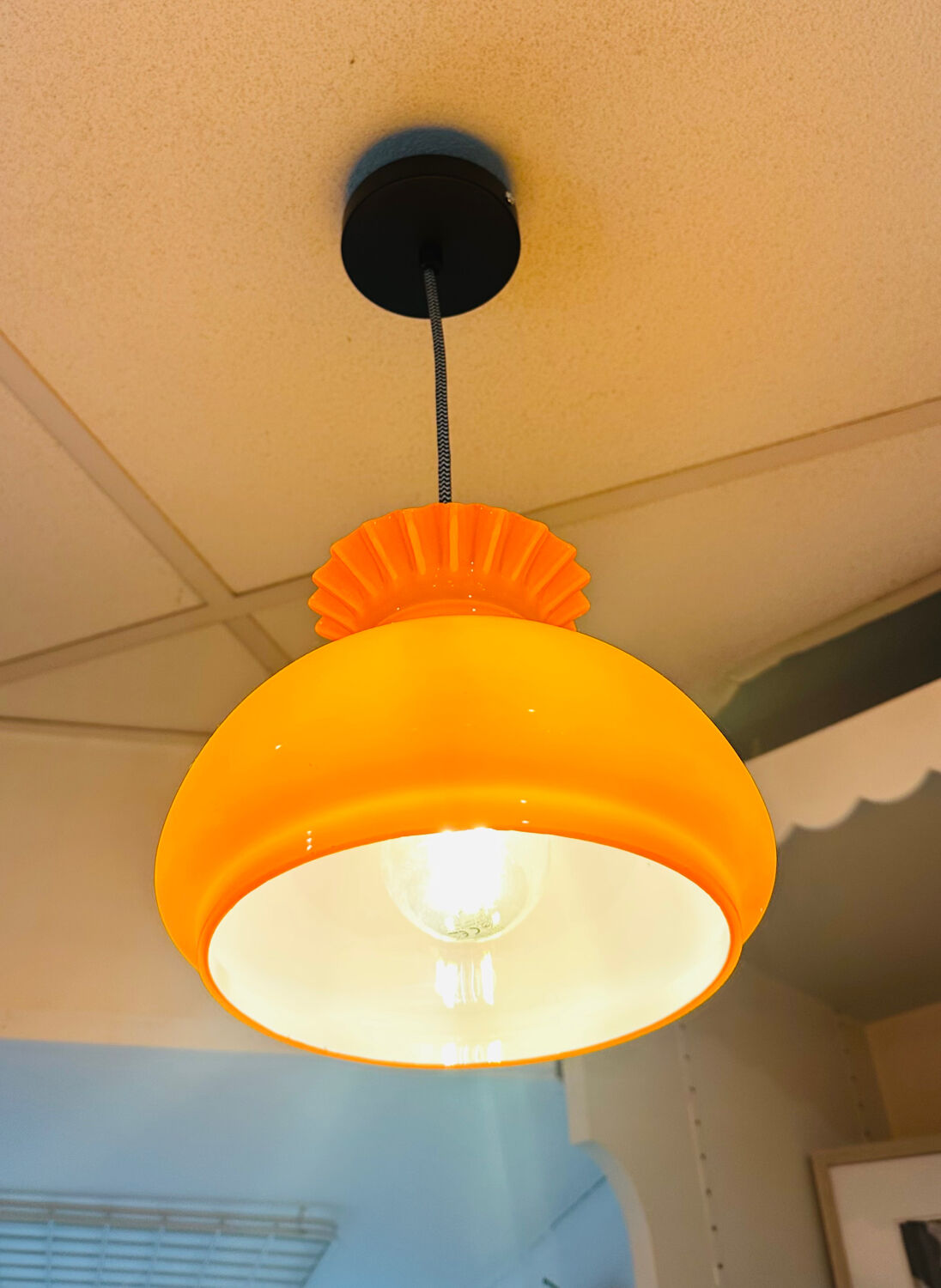 Vintage opaline pendant