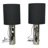 Barovier & Toso, pair of Murano glass table lamps from 70s. Labeled