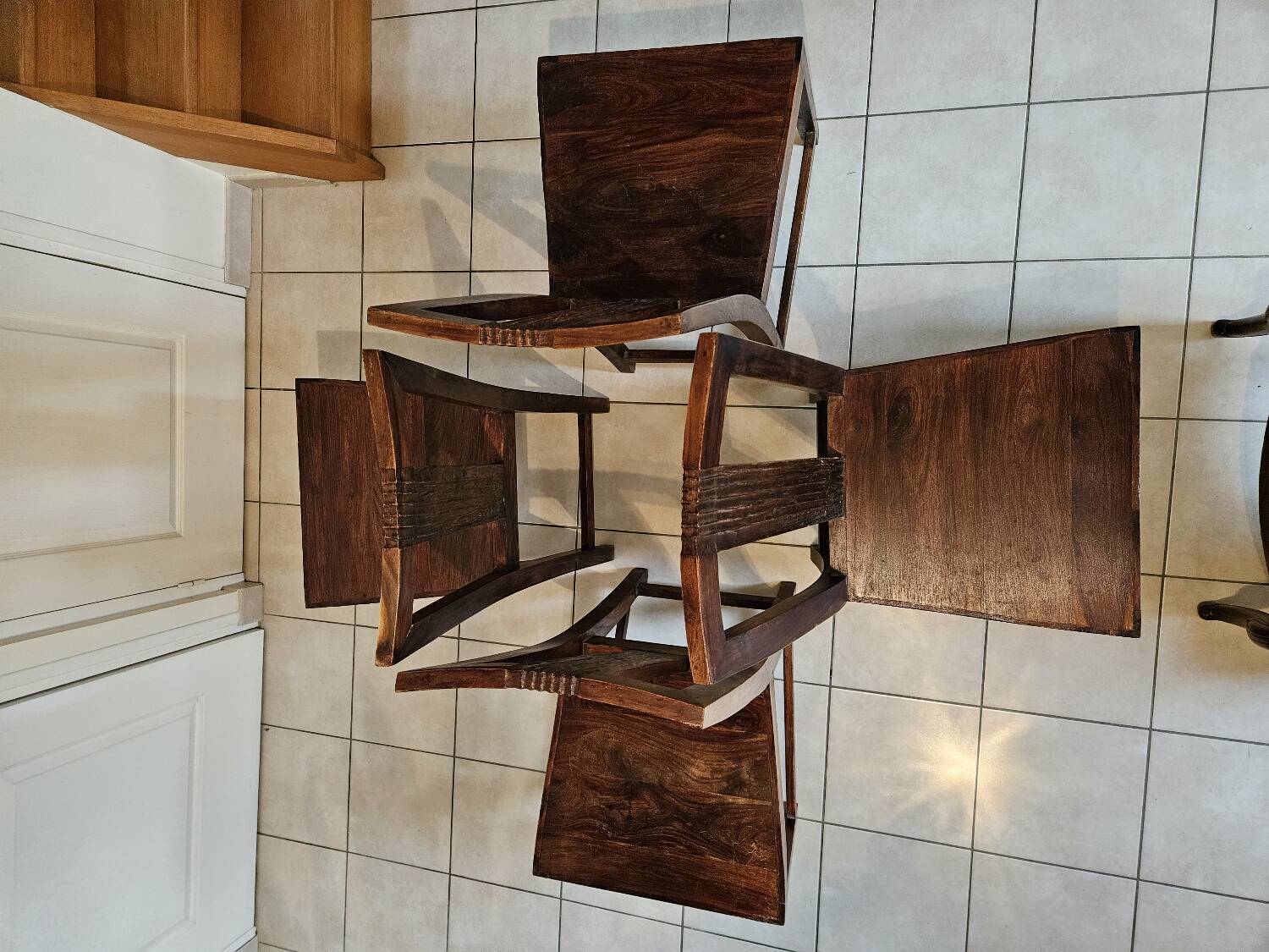 4 solid rosewood chairs