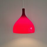 Red Murano glass pendant lamp by Paulo Venini for Venini, Italy 1960's