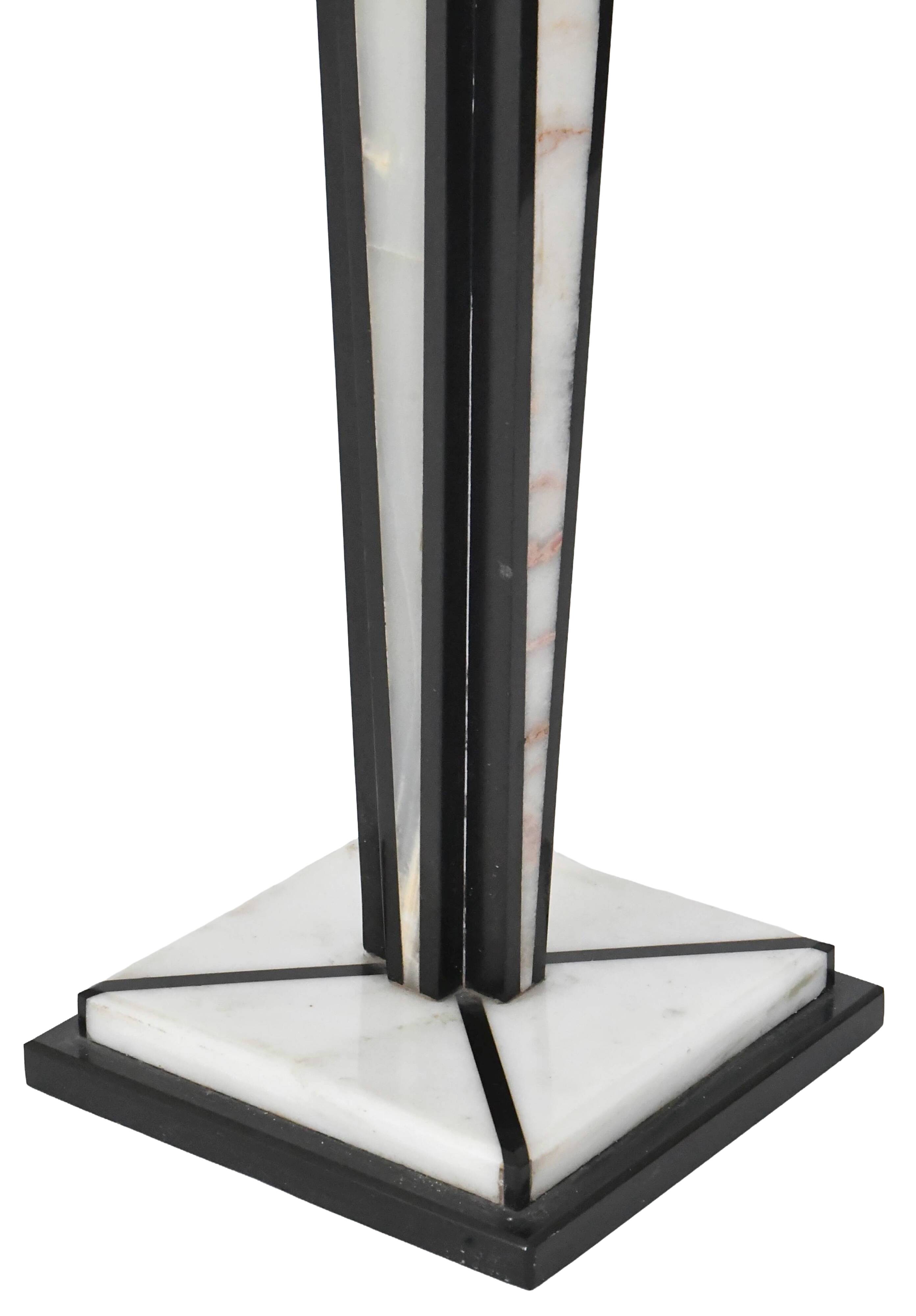 Black and white marble column