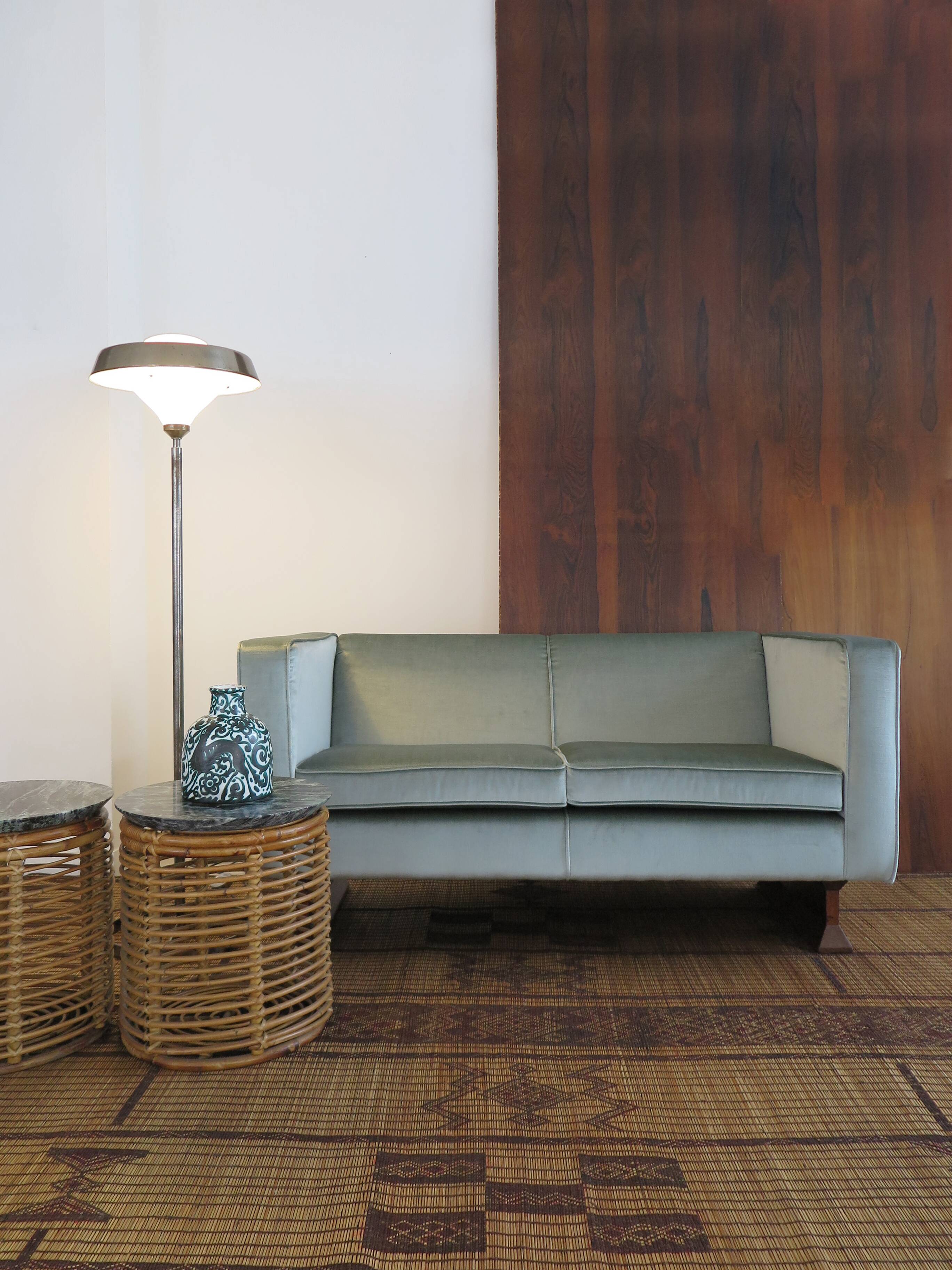 Canapé 2 places en velours Franco Albini pour Poggi, modèle DV33, Italie, années 1960.