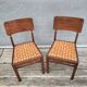 Set de 2 chaises bistrot 1950 bois et rotin