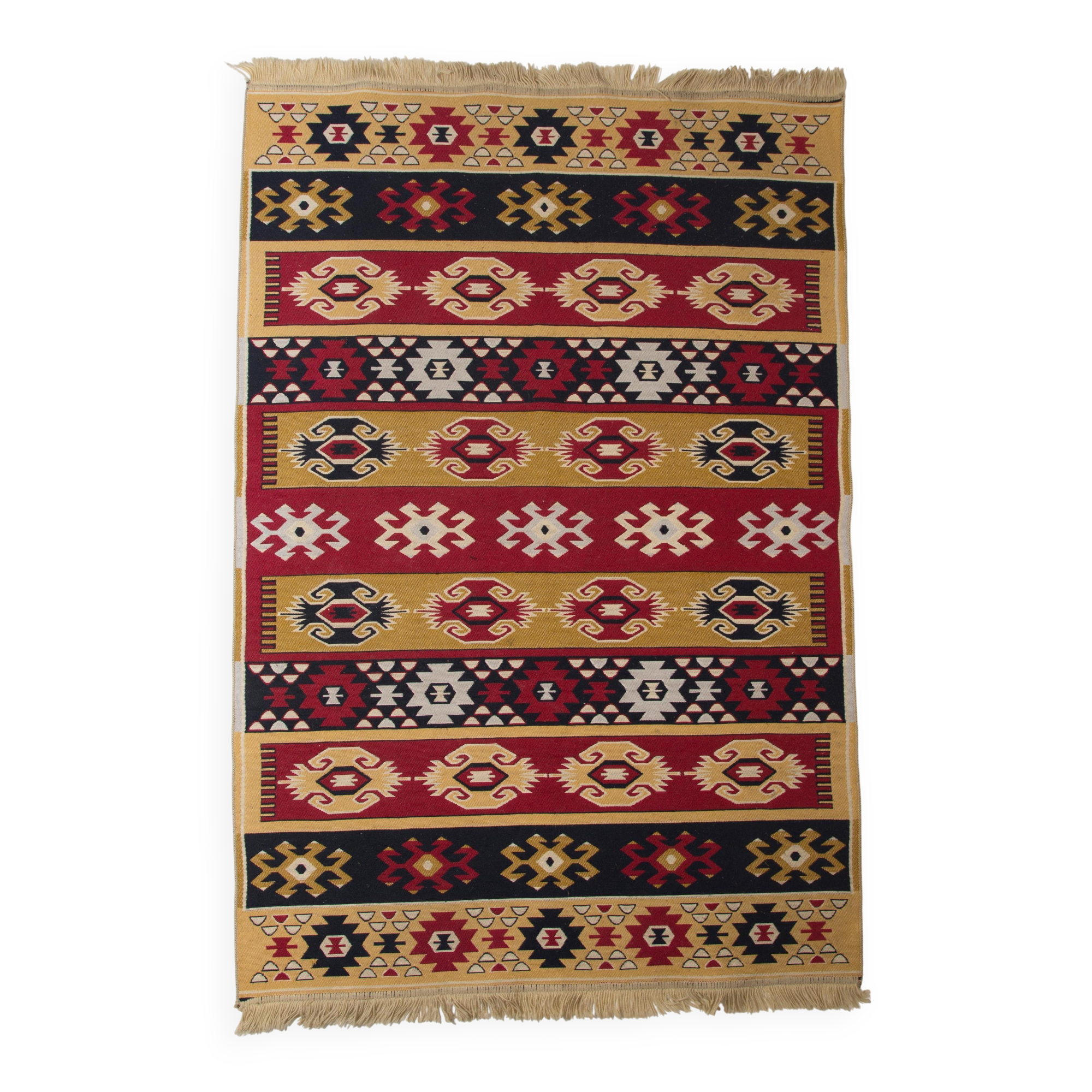 Mid-century Boho Wool Rug, 1960s