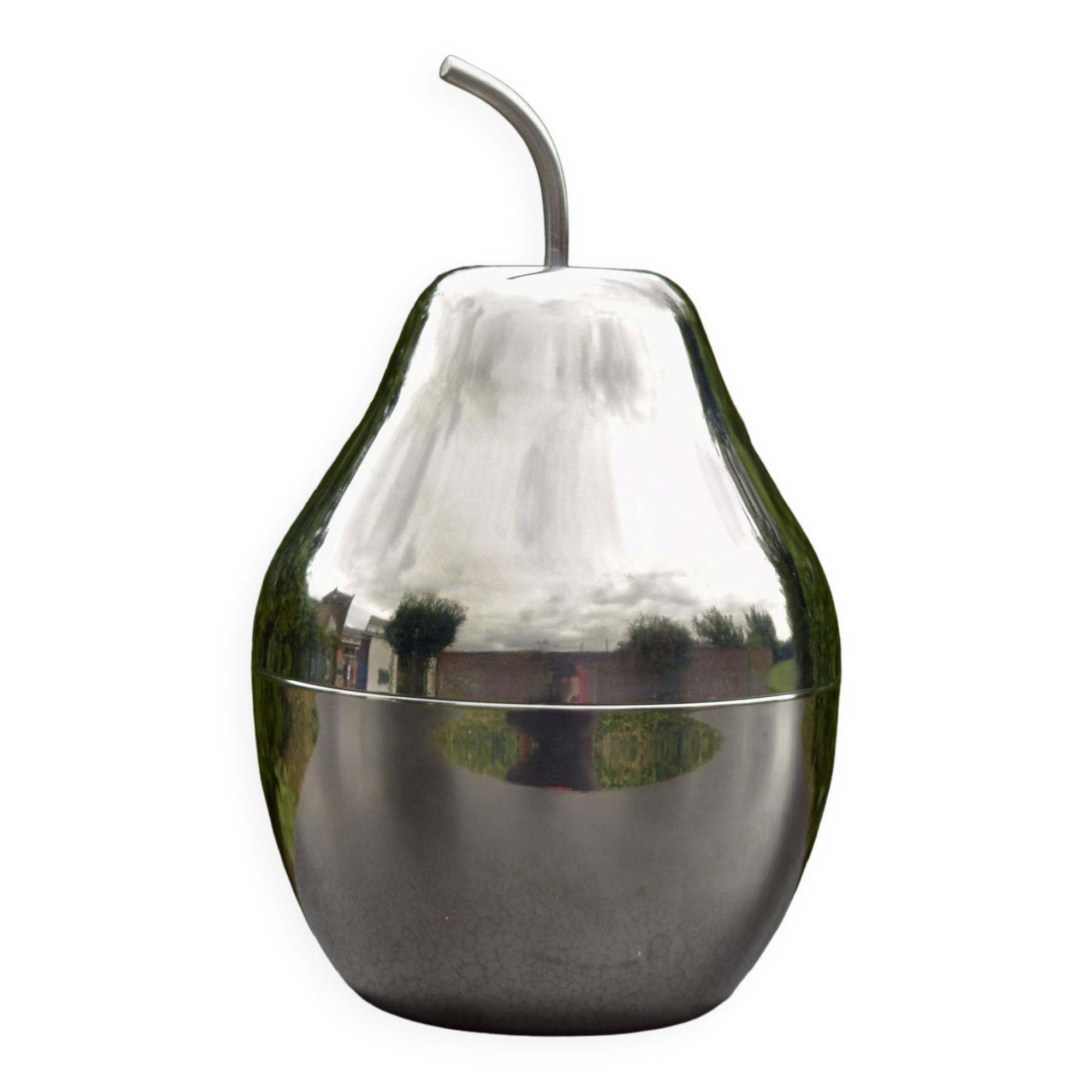 Pear ice bucket in chrome metal 1970