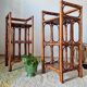 Pair of rattan shelves - antique bedside tables