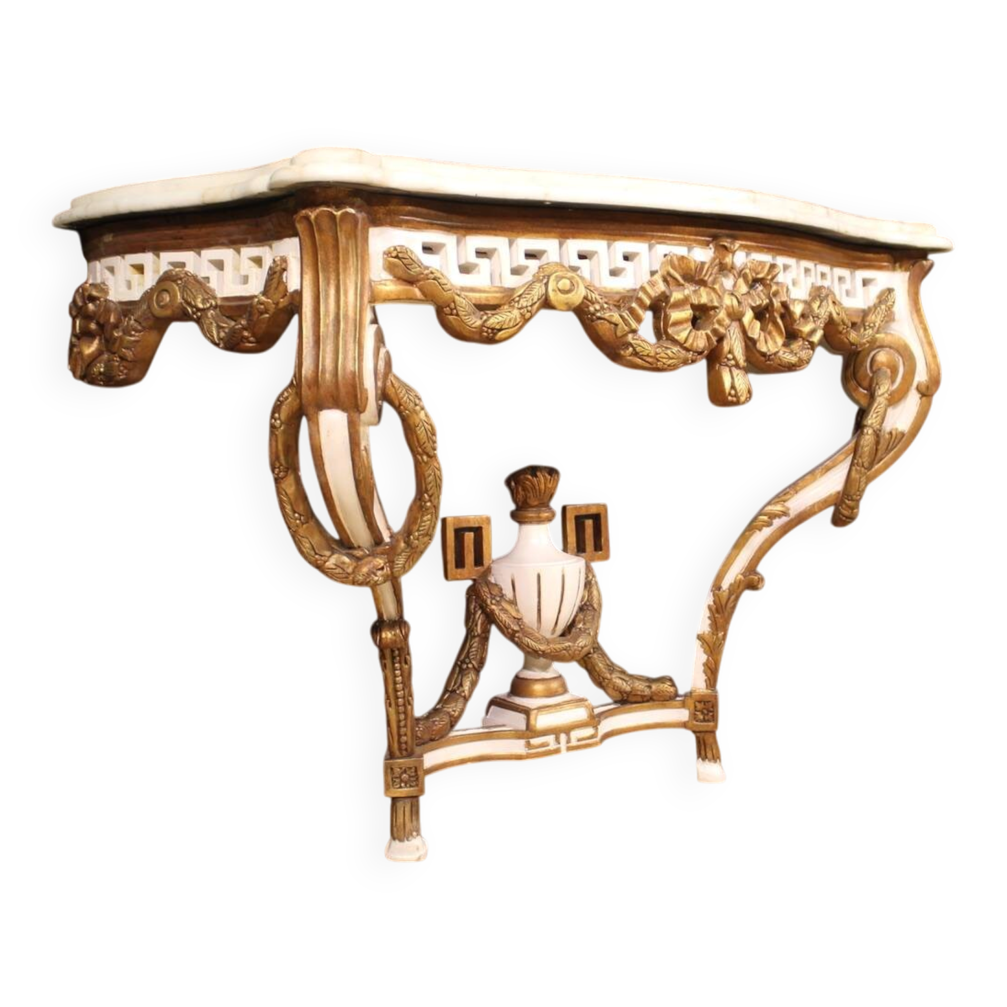 French lacquered and painted console in Louis XV style
