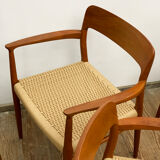 Set de 8 chaises de salle à manger en teck du milieu du siècle par Niels O Møller pour JL Moller Danemark